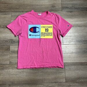 Champion T Shirt Size M Short Sleeve Heritage Tee Pink